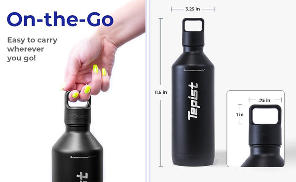 ThirtyO, Color: Black - 30oz Stainless Steel Bottle Compatible with SodaStream Machines