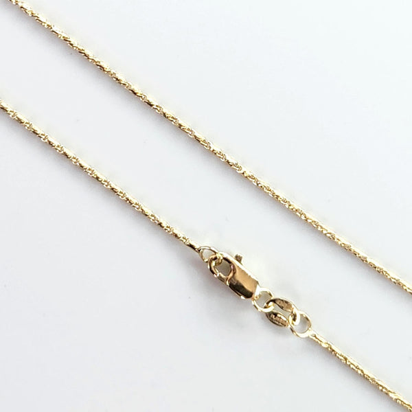 Pendant Saddle® 14K Yellow Gold Raso Chain Necklace | Adjustable Length 16”/18” | 1.0 mm Wide PMRA09H