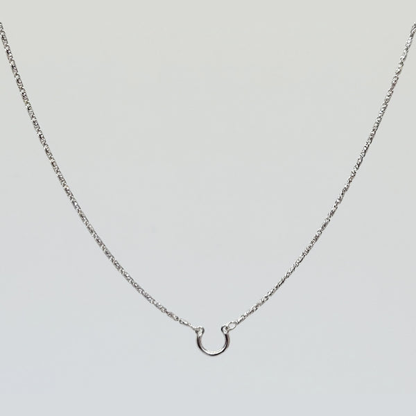 Pendant Saddle® 14K White Gold Raso Chain Necklace | Adjustable Length 16”/18” | 1.0 mm Wide PMWRA09H