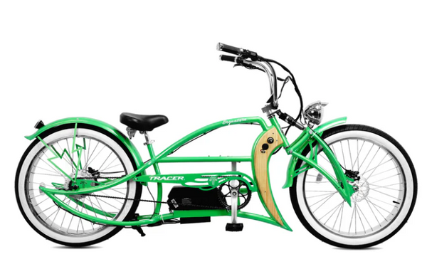 Signature Pro - 26'' 800W Chopper Cruiser Electric Bike, Color: Green