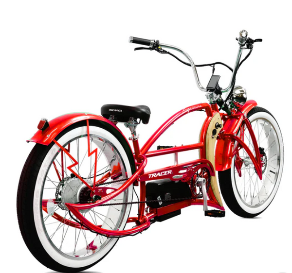 Signature Pro - 26'' 800W Chopper Cruiser Electric Bike, Color: Red