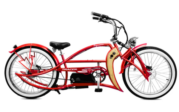 Signature Pro - 26'' 800W Chopper Cruiser Electric Bike, Color: Red