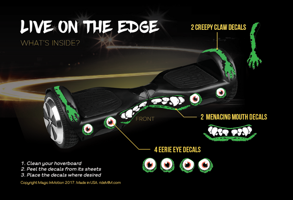 Universal Hoverboard Decals - Green Monster
